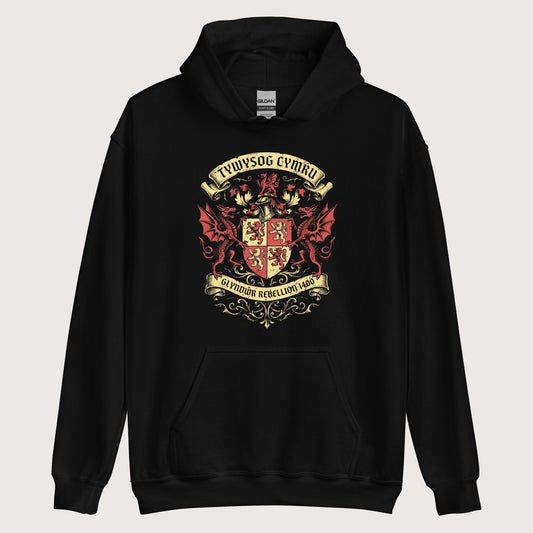 Black Glyndwr Rebellion 1400 Hoodie - history buff gift by HistoHead