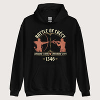 Black Battle of Crecy 1346 Hoodie - history buff gift by HistoHead