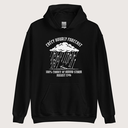 Black Crecy Arrow Storm Forecast Hoodie - history buff gift by HistoHead