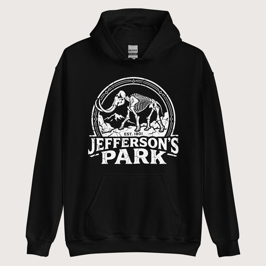 Black Jefferson's Park Hoodie - history buff gift by HistoHead