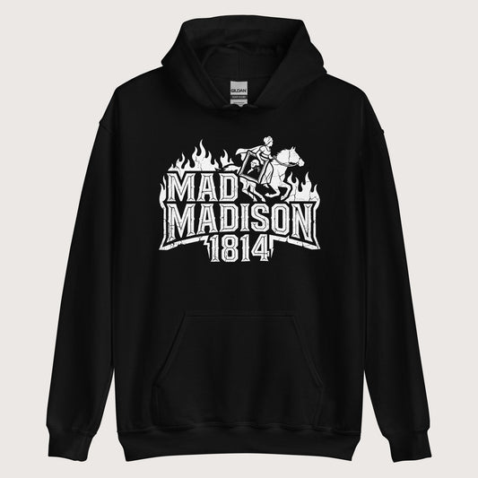 Black Mad Madison Hoodie - history buff gift by HistoHead