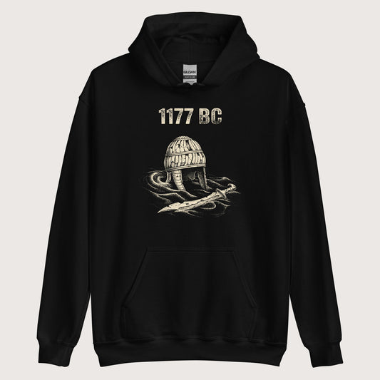 Black 1177 BC Hoodie - history buff gift by HistoHead