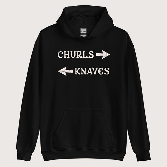 Black Churls or Knaves Hoodie - history buff gift by HistoHead