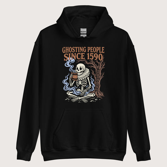 Black Roanoke Colony Ghosting Since 1590 Hoodie - history buff gift by HistoHead