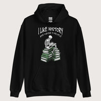 Black I Like History and Maybe 3 People Hoodie - history buff gift by HistoHead