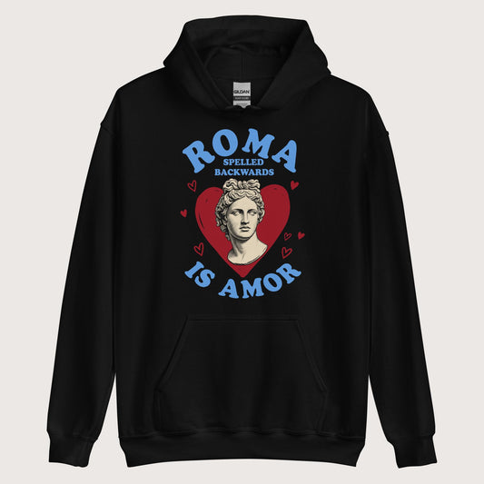 Black Roma Spelled Backwards Is Amor Hoodie - history buff gift by HistoHead