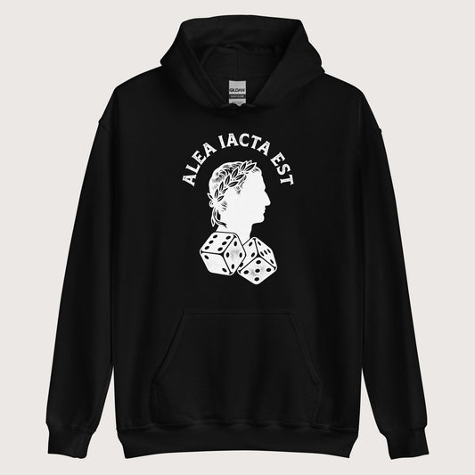Black Alea Iacta Est Caesar Quote Hoodie - history buff gift by HistoHead