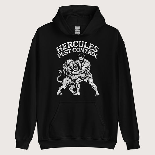 Black Hercules Pest Control Hoodie - history buff gift by HistoHead