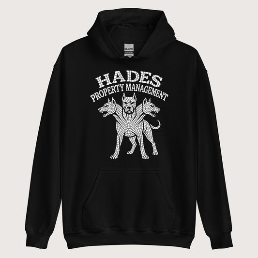 Black Hades Property Management Hoodie - history buff gift by HistoHead