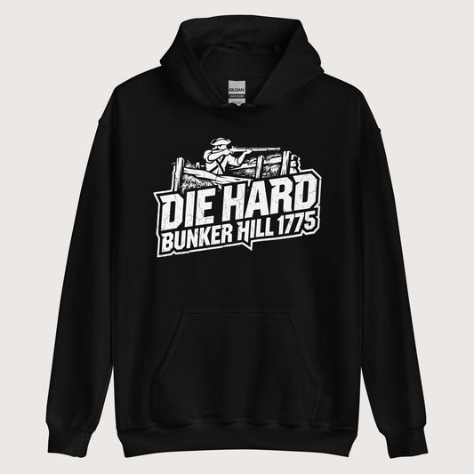 Black Die Hard Bunker Hill 1775 Hoodie - history buff gift by HistoHead