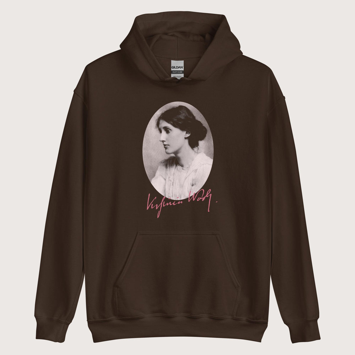 Dark Chocolate Virginia Woolf Hoodie - history buff gift by HistoHead