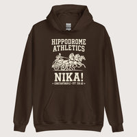 Dark Chocolate Hippodrome Athletics Hoodie - history buff gift by HistoHead
