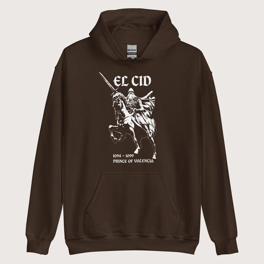 Dark Chocolate El Cid Prince of Valencia Hoodie - history buff gift by HistoHead