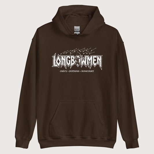Dark Chocolate Longbowmen Hoodie - history buff gift by HistoHead