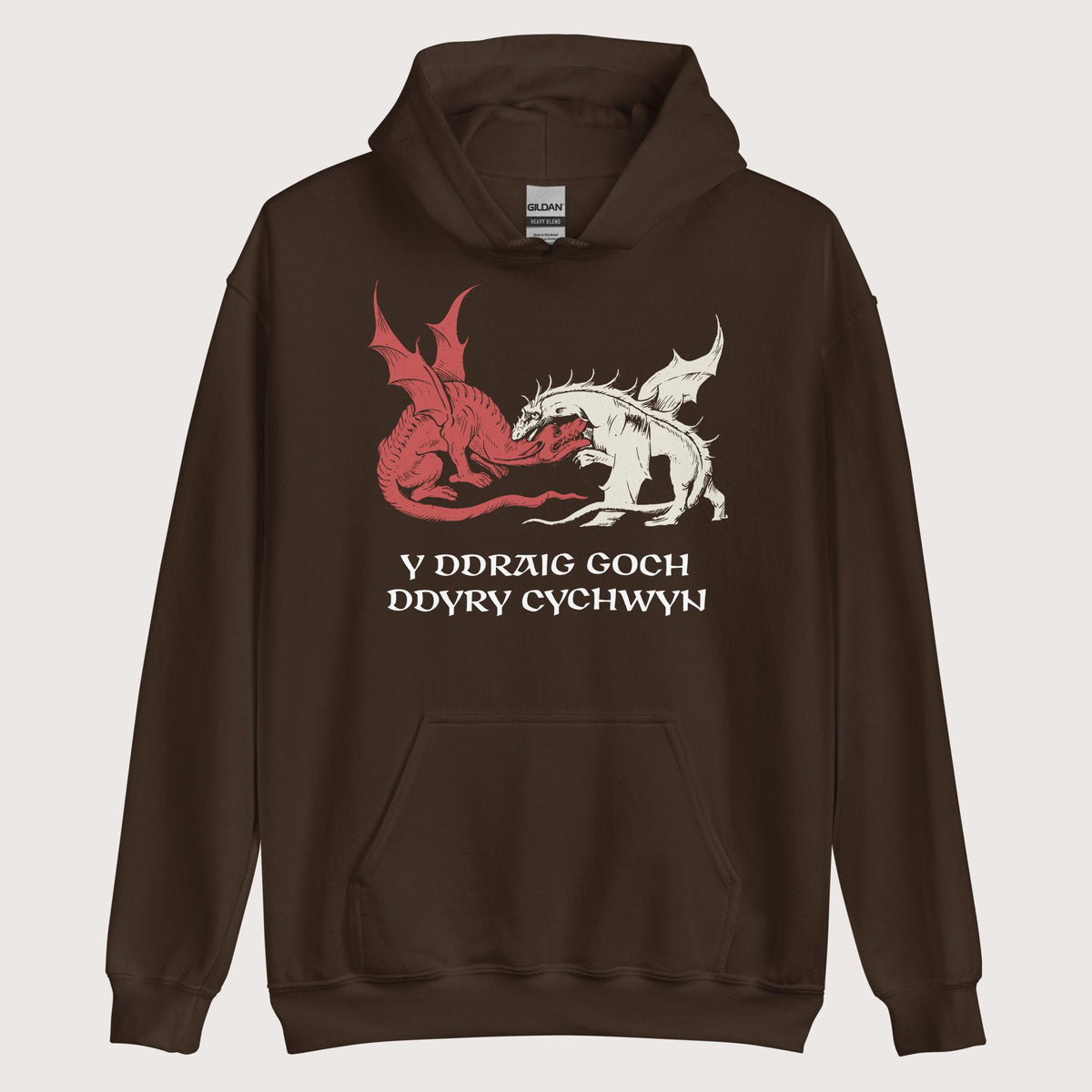 Dark Chocolate Red Dragon Prophecy Hoodie - history buff gift by HistoHead