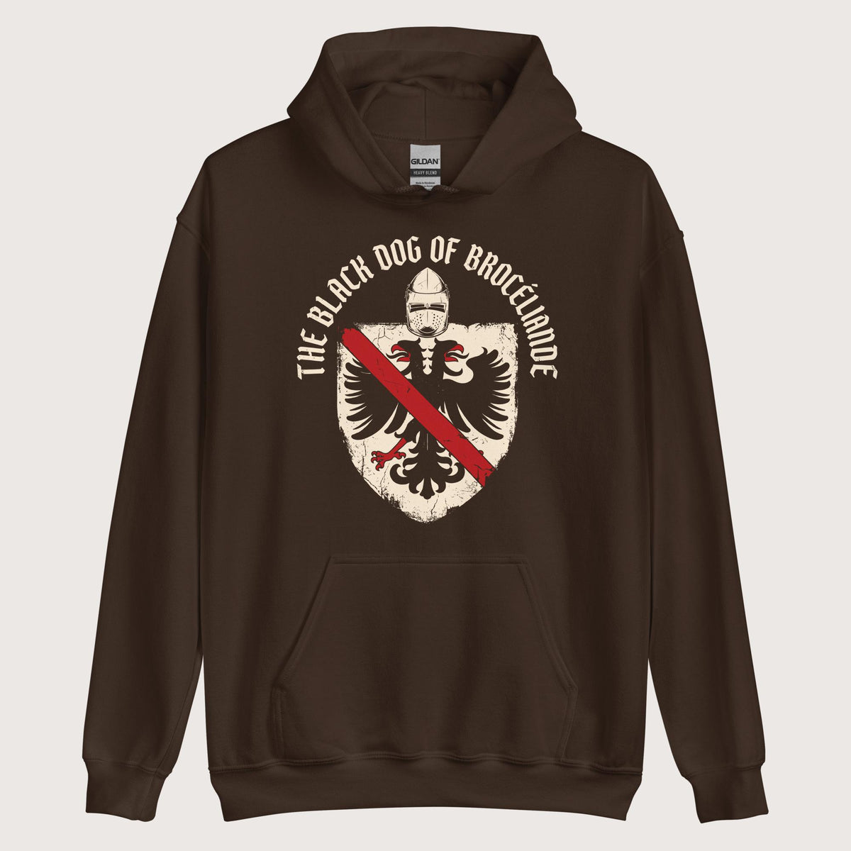 Dark Chocolate Du Guesclin The Black Dog of Brocéliande Hoodie - history buff gift by HistoHead
