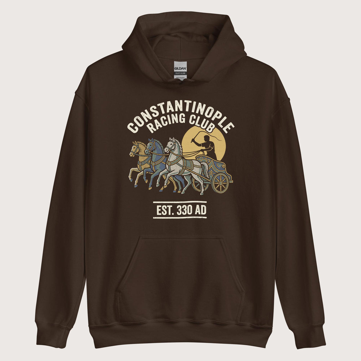 Dark Chocolate Constantinople Racing Club Hoodie - history buff gift by HistoHead
