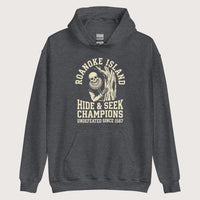 Dark Heather Roanoke Island Hide & Seek Hoodie - history buff gift by HistoHead
