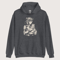 Dark Heather Cleopatra's Cats Hoodie - history buff gift by HistoHead