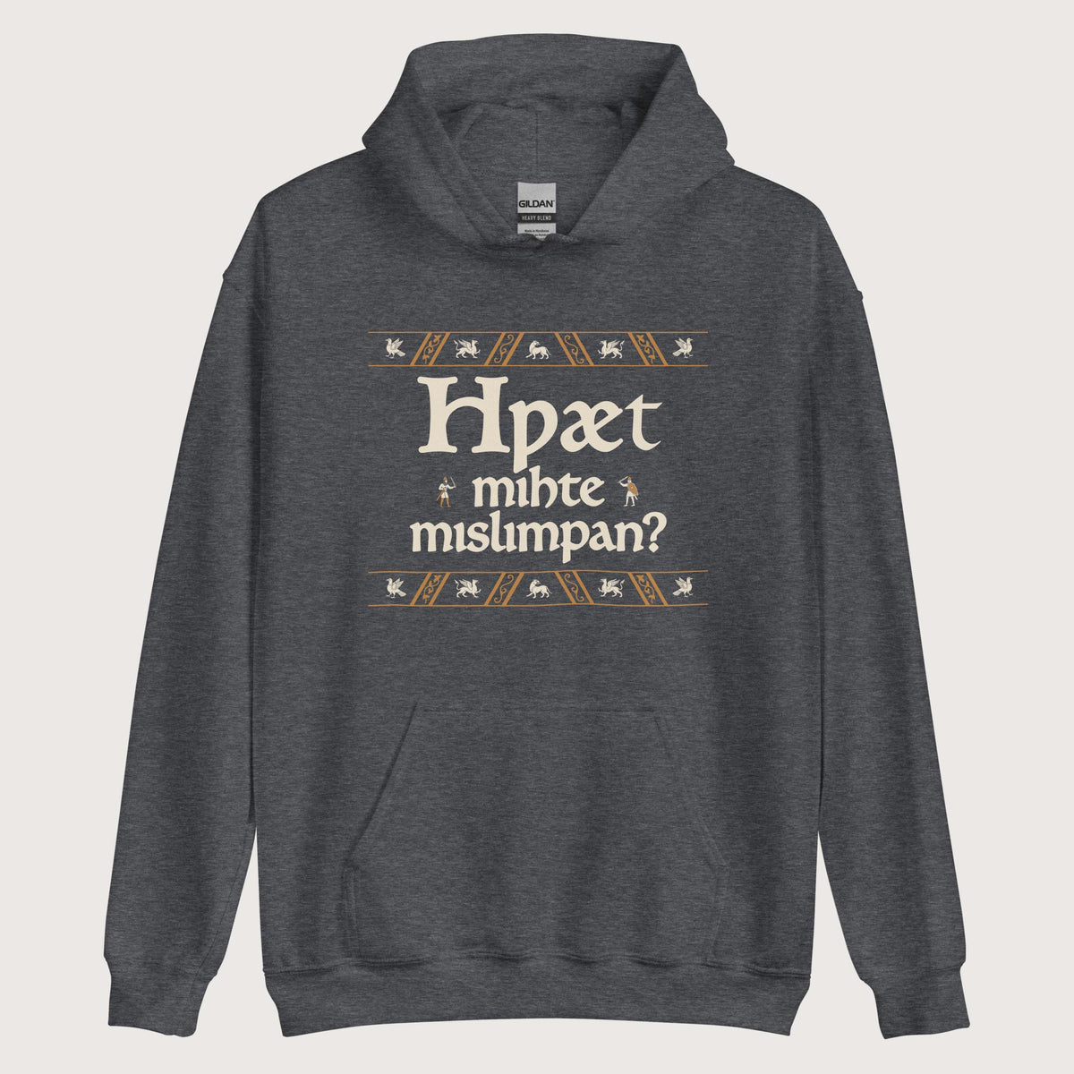 Dark Heather What Could Possibly Go Wrong in Old English (Wynn Version) Hoodie - history buff gift by HistoHead