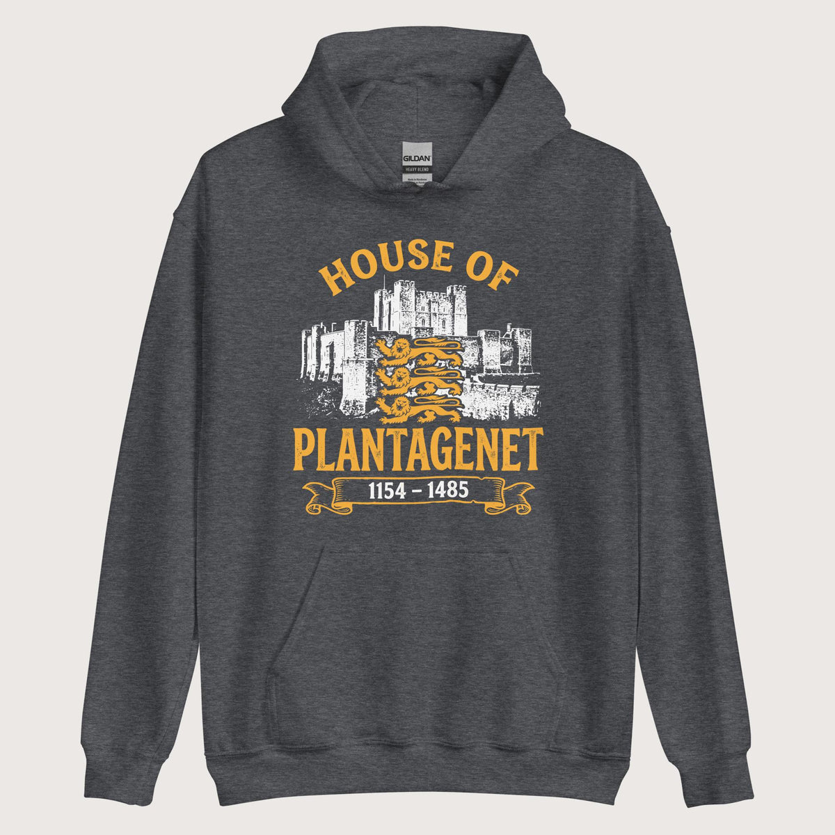 Dark Heather House of Plantagenet Hoodie - history buff gift by HistoHead