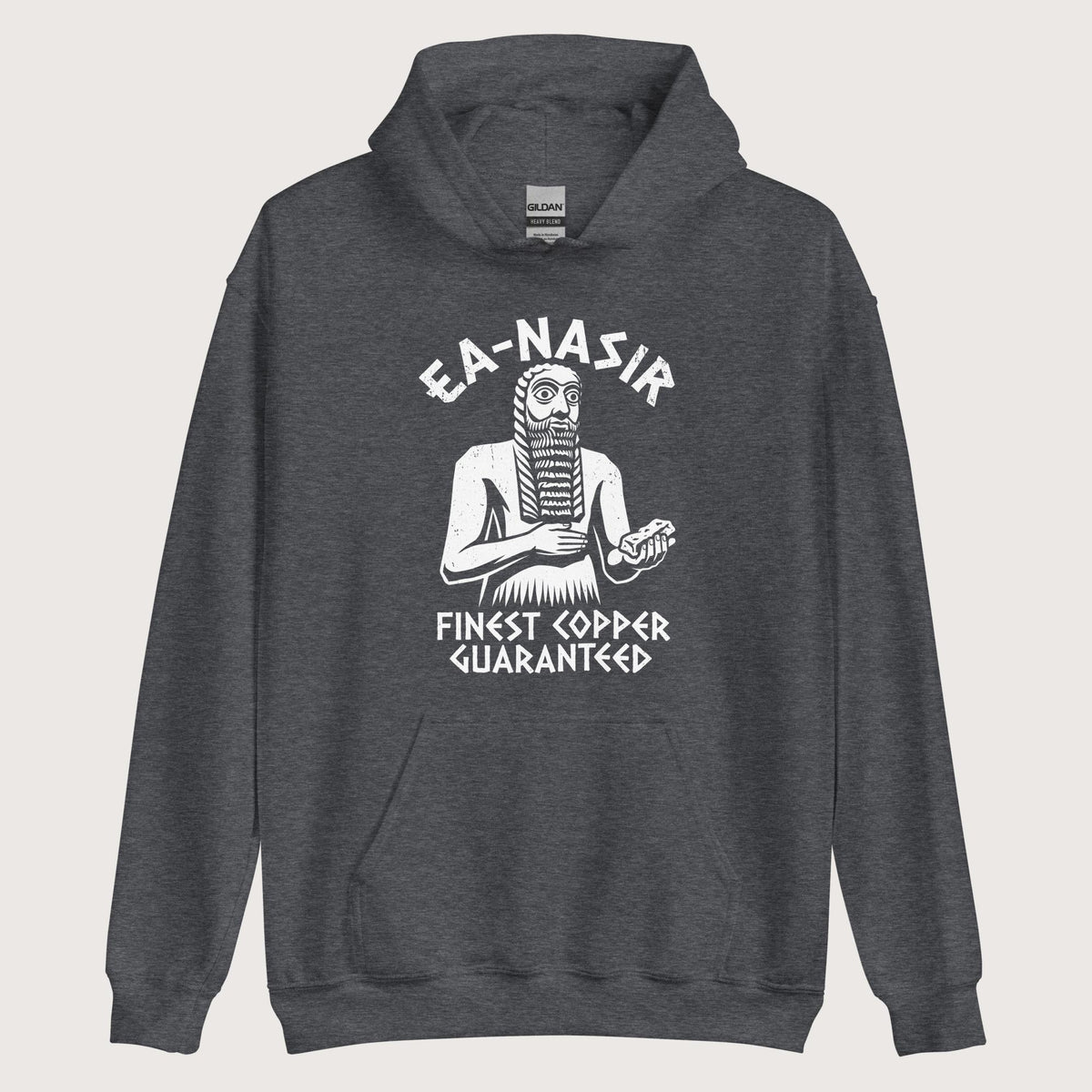 Dark Heather Ea-Nasir Finest Copper Hoodie - history buff gift by HistoHead