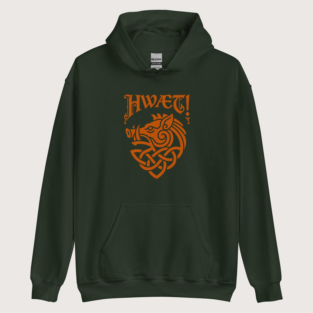 Forest Green Hwaet Boar Hoodie - history buff gift by HistoHead