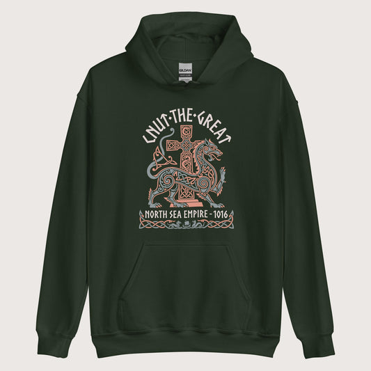 Forest Green Cnut the Great Hoodie - history buff gift by HistoHead