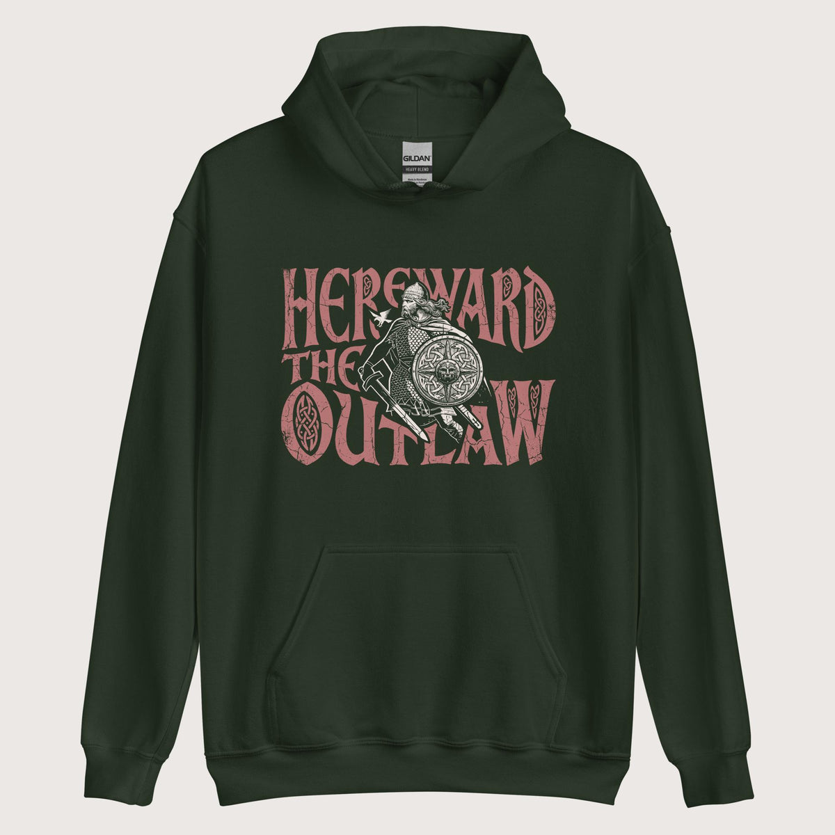 Forest Green Hereward the Outlaw Hoodie - history buff gift by HistoHead