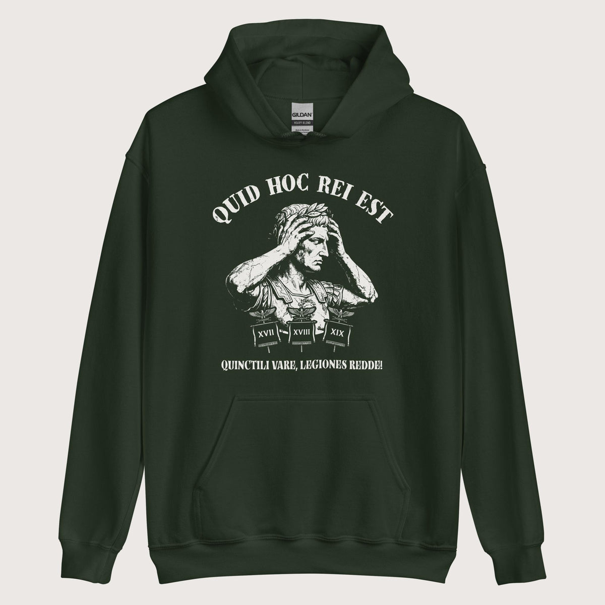 Forest Green Augustus What the Hell Is This Latin Hoodie - history buff gift by HistoHead