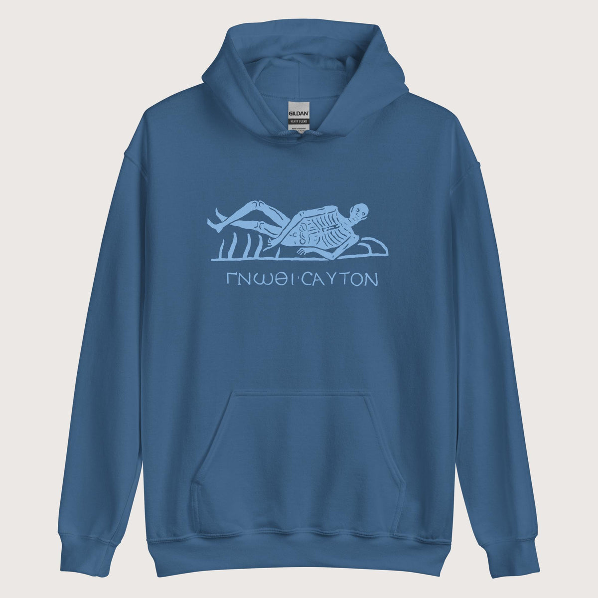 Indigo Blue Know Thyself Skeleton Hoodie - history buff gift by HistoHead