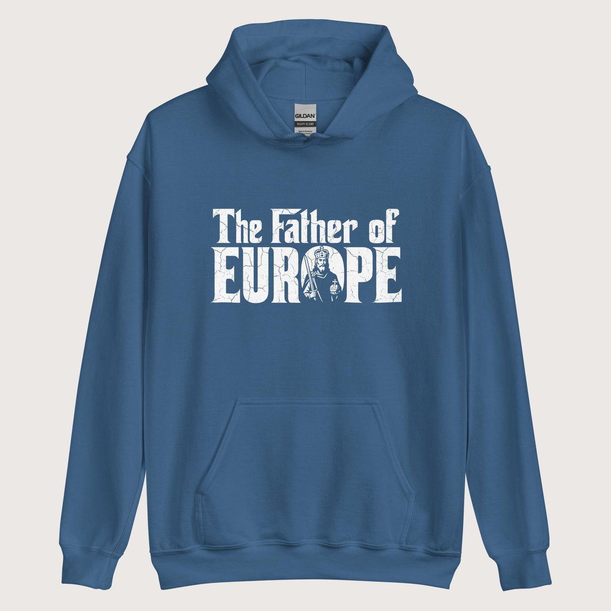 Indigo Blue Charlemagne The Father of Europe Hoodie - history buff gift by HistoHead