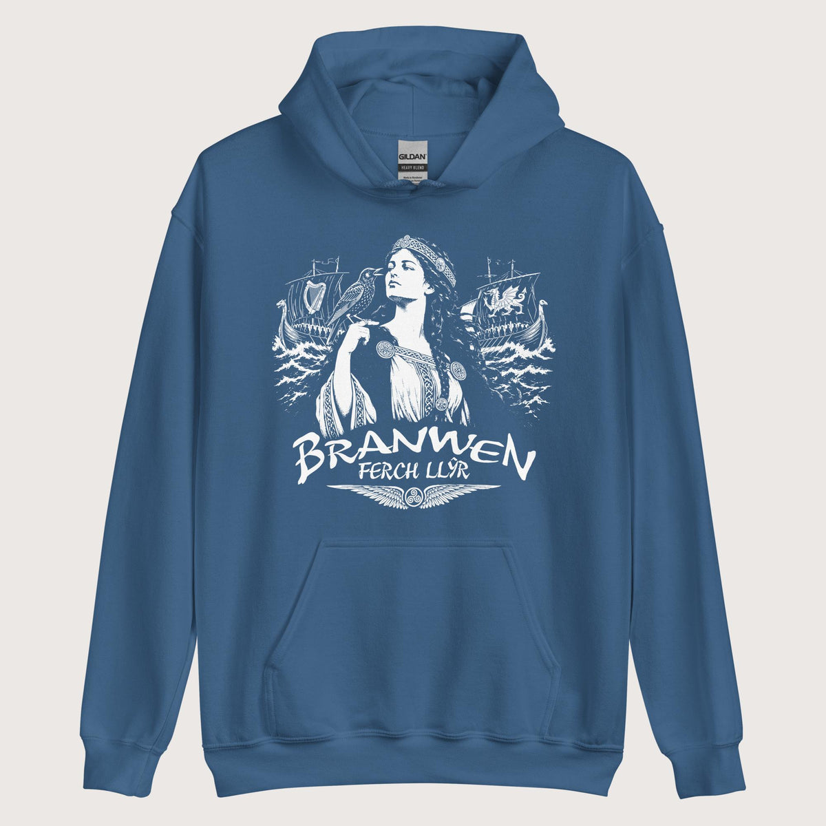 Indigo Blue Branwen ferch Llŷr Hoodie - history buff gift by HistoHead