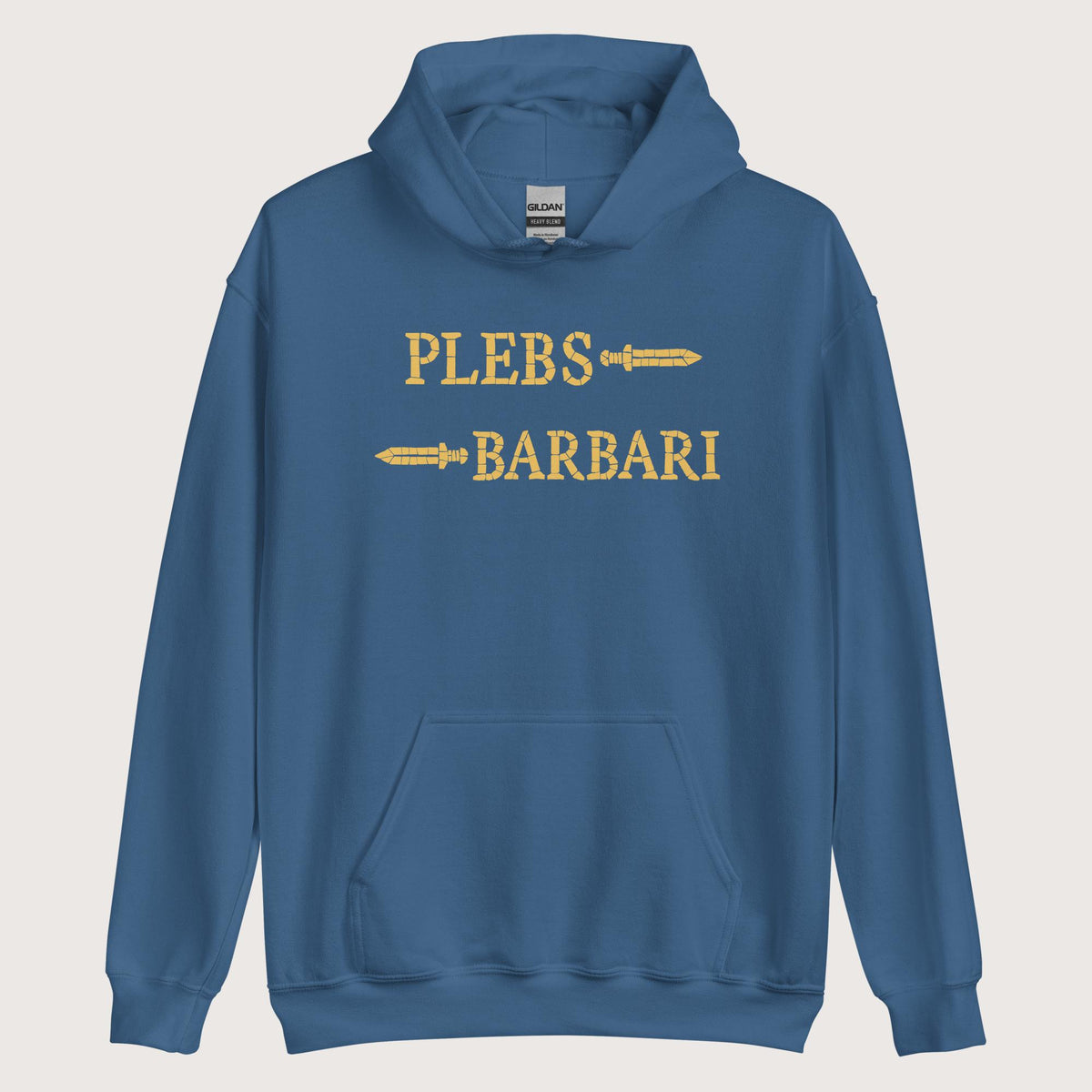 Indigo Blue Mosaic Plebs or Barbari Hoodie - history buff gift by HistoHead