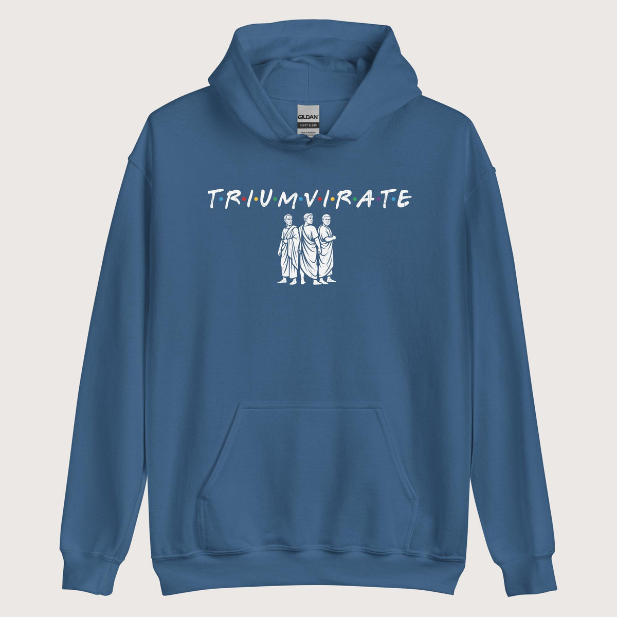 Indigo Blue First Triumvirate Hoodie - history buff gift by HistoHead