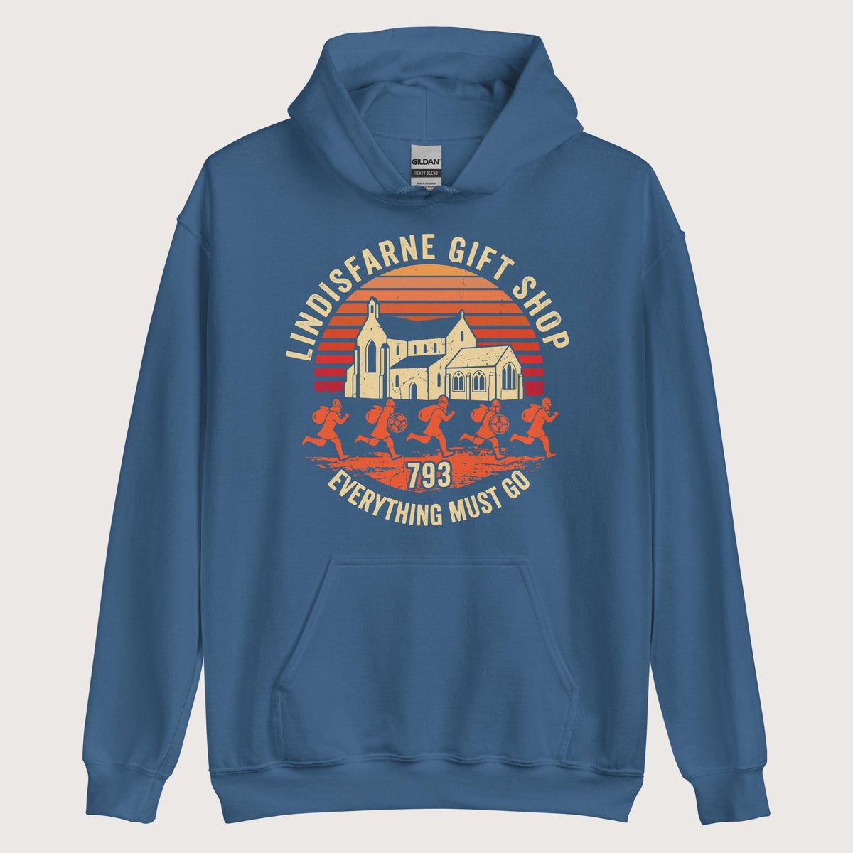 Indigo Blue Lindisfarne Gift Shop 793 Hoodie - history buff gift by HistoHead