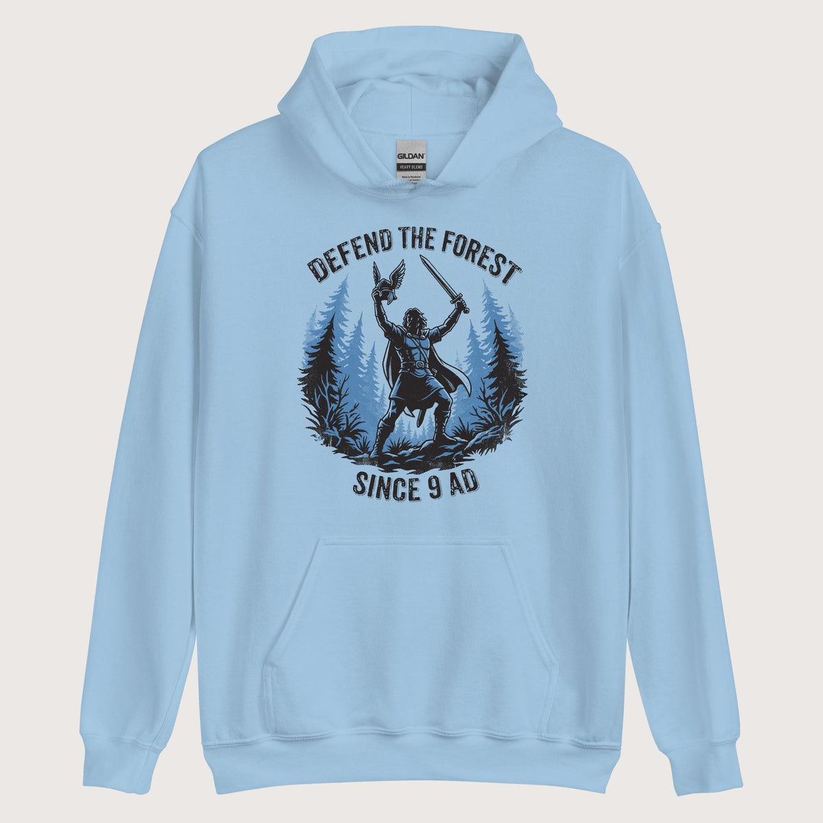 Light Blue Defend the Forest Hoodie - history buff gift by HistoHead