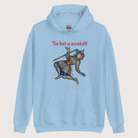 Light Blue Tis But A Scratch Hoodie - history buff gift by HistoHead