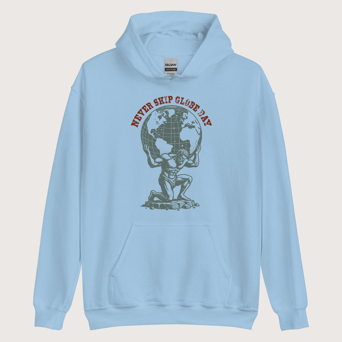 Light Blue Atlas Never Skip Globe Day Hoodie - history buff gift by HistoHead
