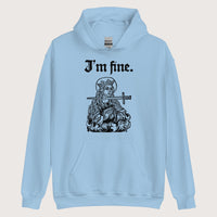Light Blue Saint Lucy I'm Fine Hoodie - history buff gift by HistoHead