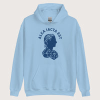 Light Blue Alea Iacta Est Caesar Quote Hoodie - history buff gift by HistoHead