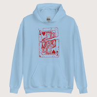 Light Blue Louis XVI Playing Card Hoodie - history buff gift by HistoHead