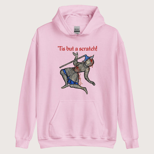 Light Pink Tis But A Scratch Hoodie - history buff gift by HistoHead
