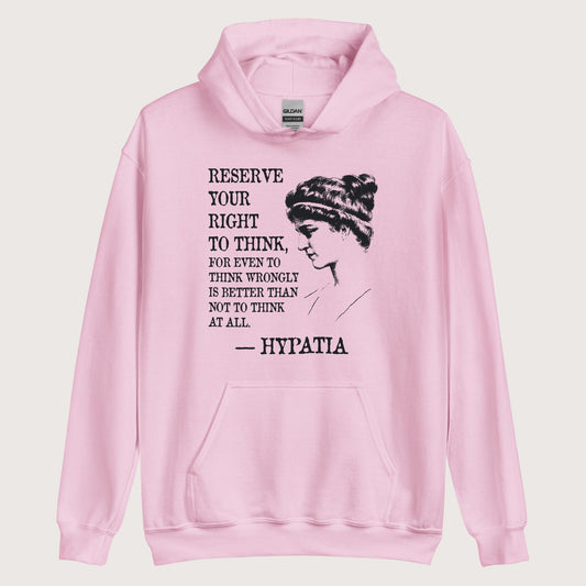 Light Pink Hypatia Quote Hoodie - history buff gift by HistoHead