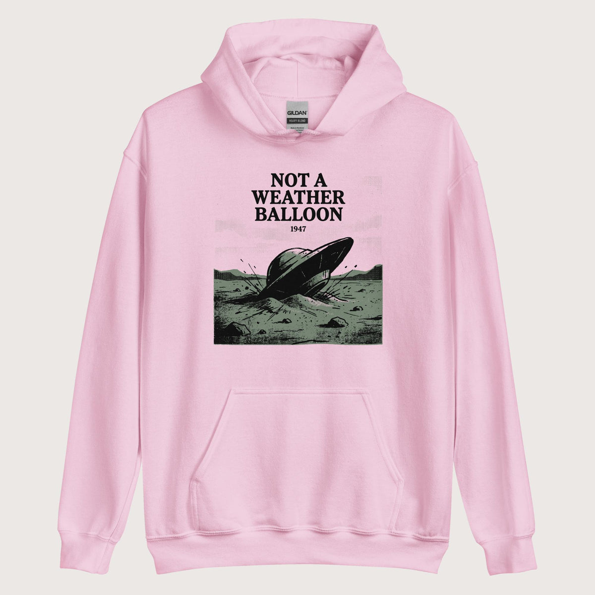 Light Pink Roswell Weather Balloon Hoodie - history buff gift by HistoHead