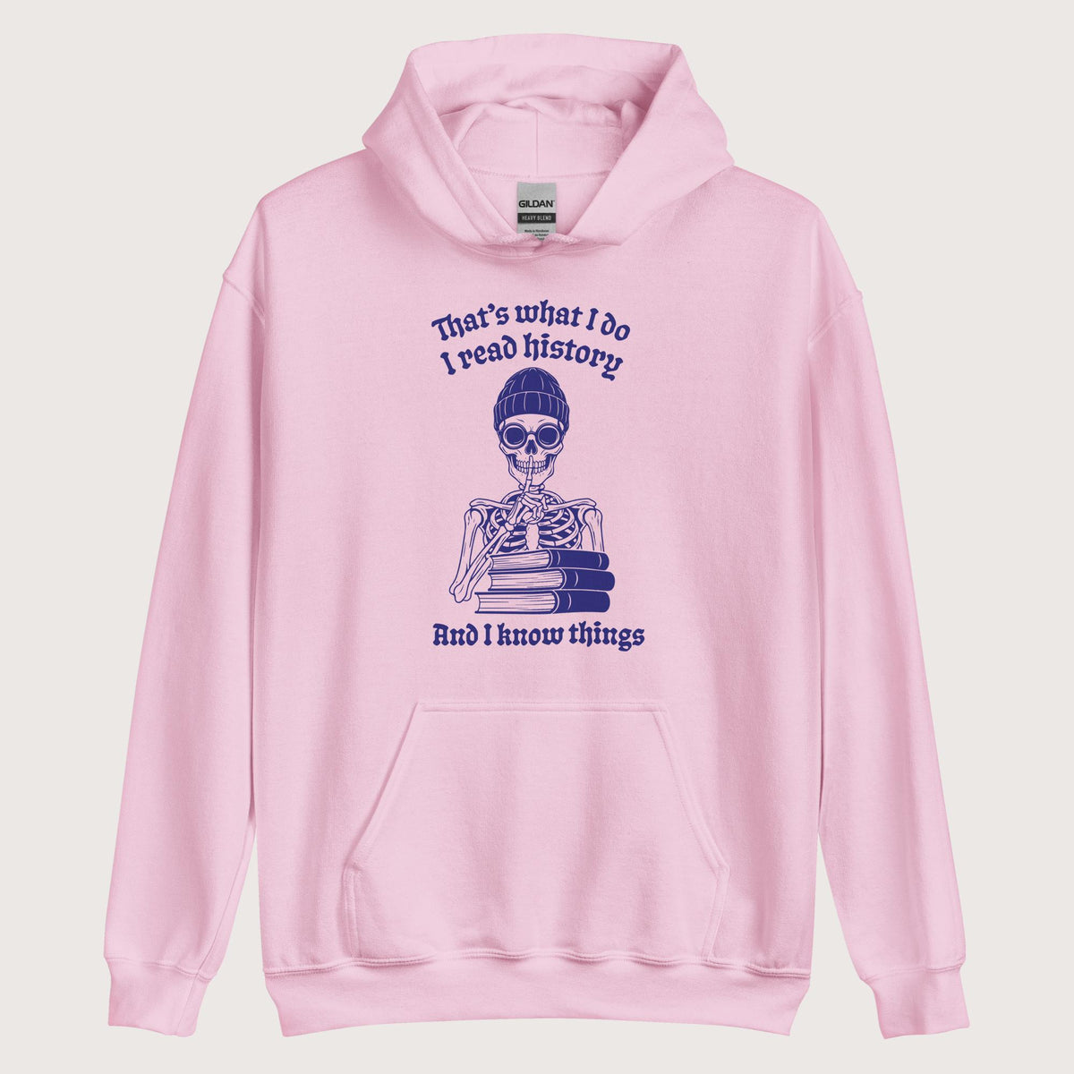 Light Pink I Read History And I Know Things Hoodie - history buff gift by HistoHead