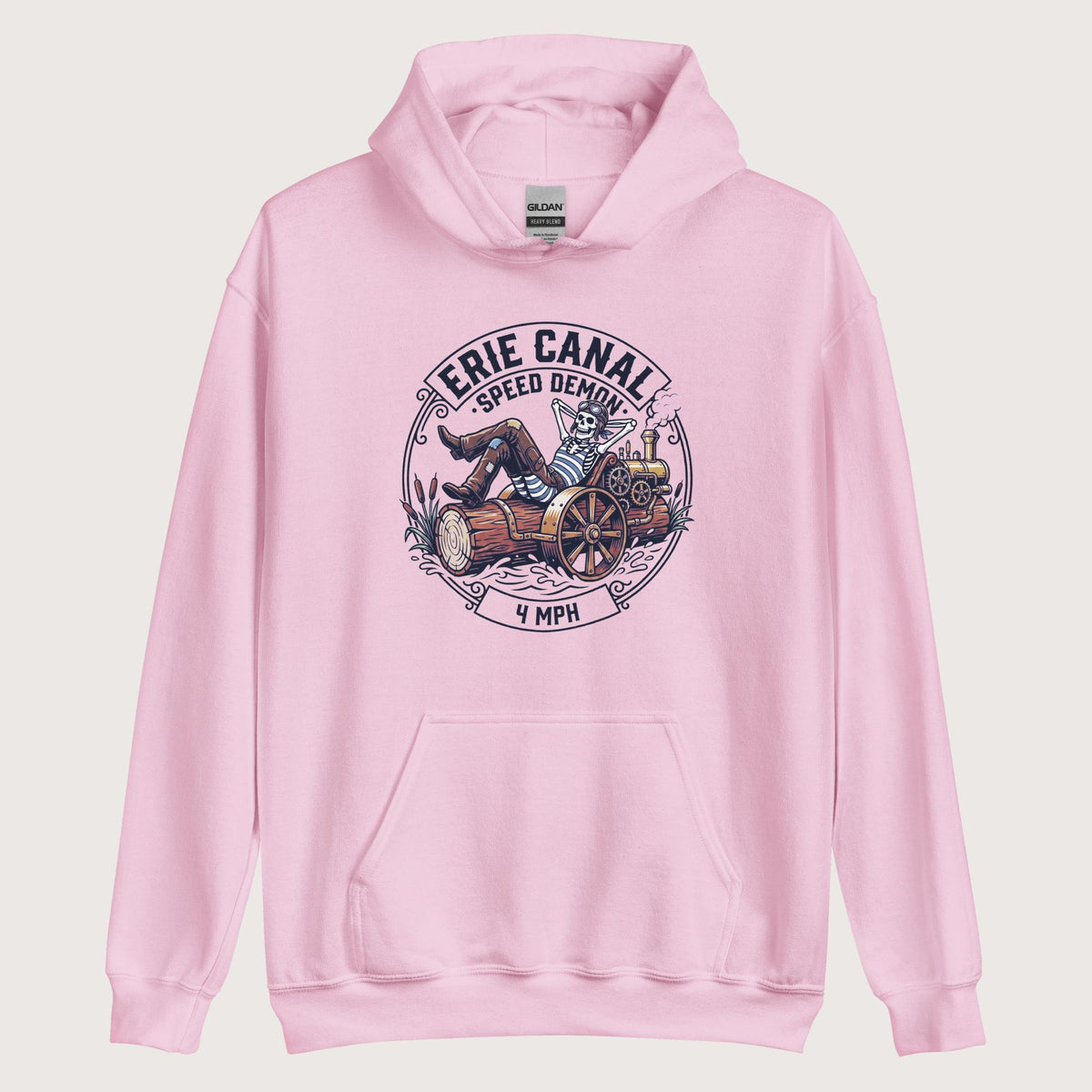Light Pink Erie Canal Speed Demon Hoodie - history buff gift by HistoHead