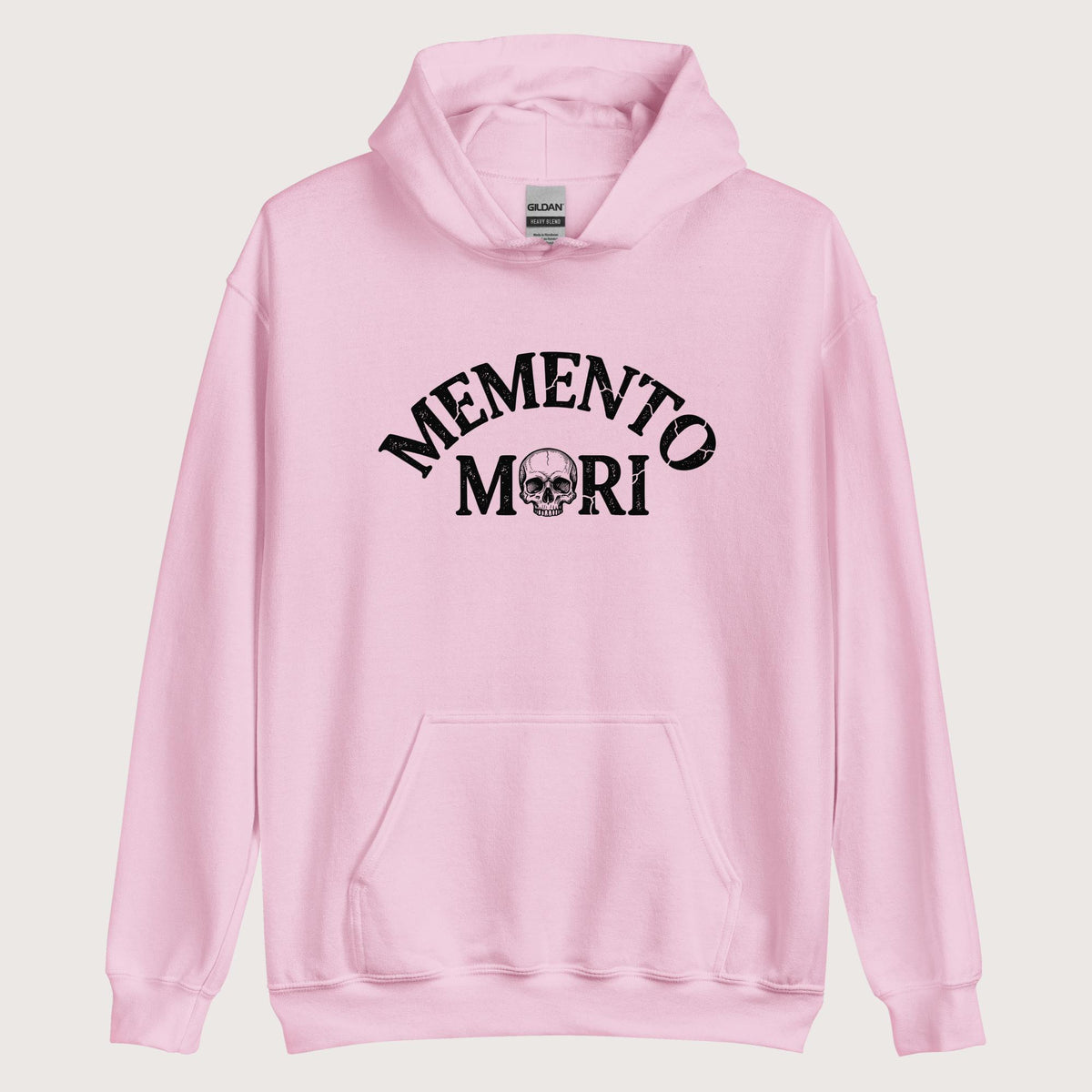 Light Pink Memento Mori Hoodie - history buff gift by HistoHead