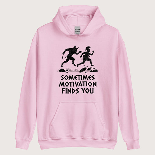 Light Pink Motivation Finds You Minotaur Edition Hoodie - history buff gift by HistoHead