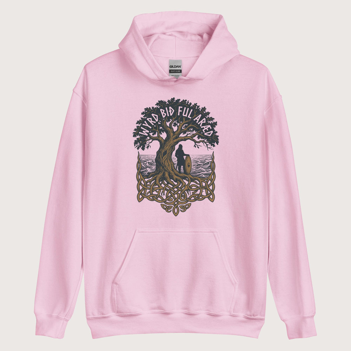 Light Pink Old English Fate Is Inexorable Hoodie - history buff gift by HistoHead